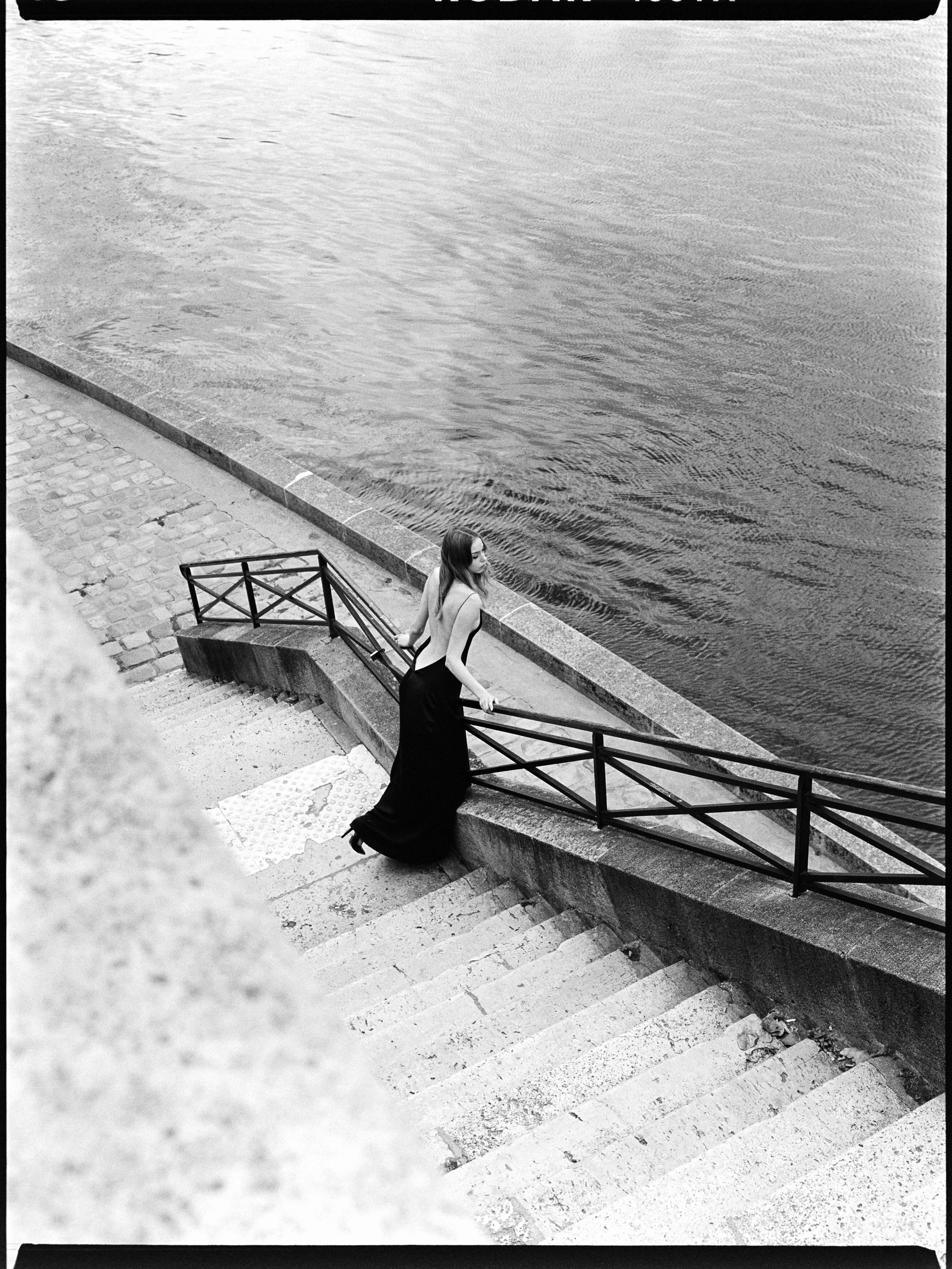 Olga beside the water